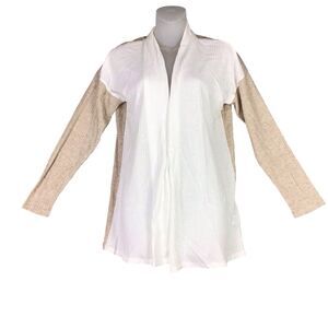 Bobeau Womens Size S Open Front Cardigan Waffle Knit Colorblock Long Sleeve